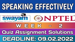 Speaking Effectively | NPTEL | Week 2 Assignment 2 Solution | Jan 2022 screenshot 5