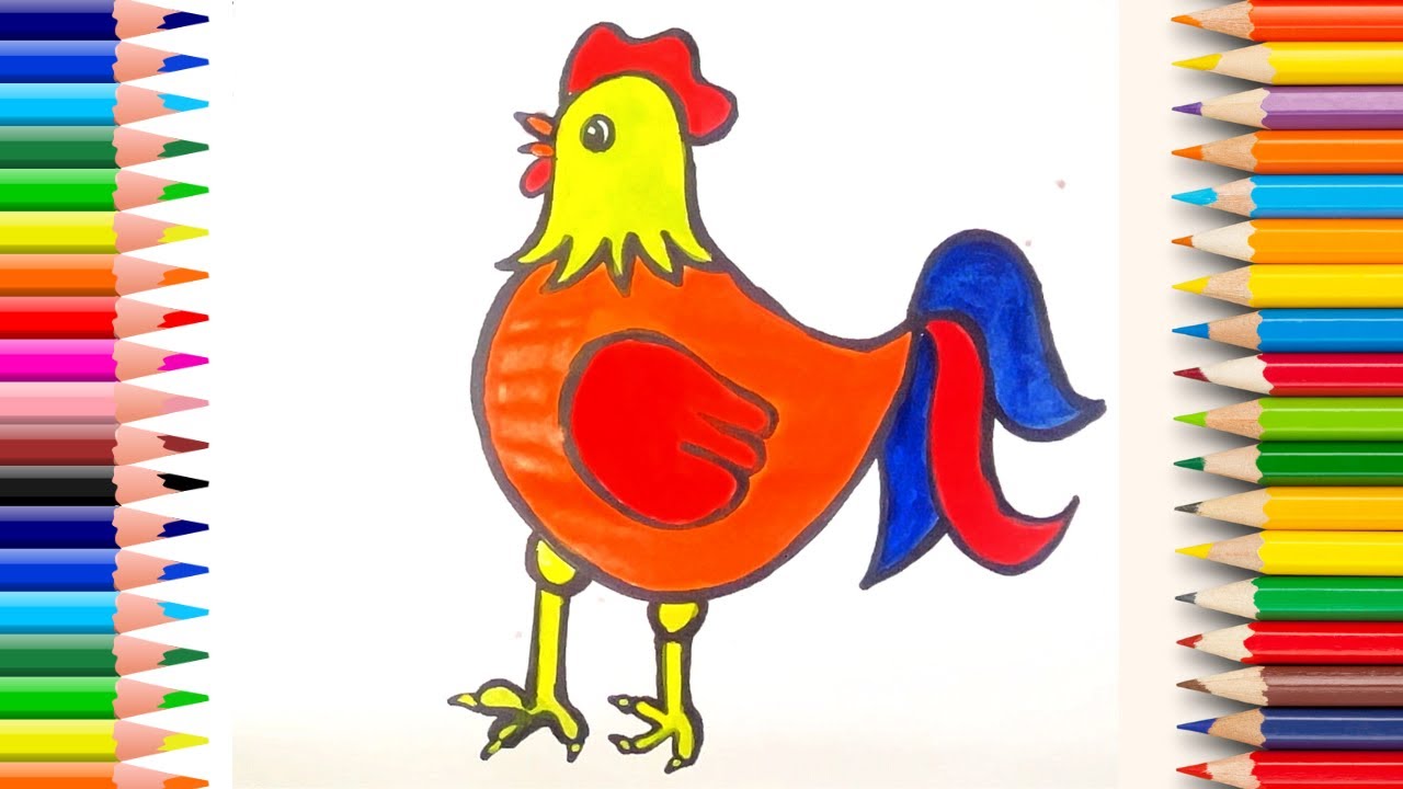 How to Draw a Cute Rooster 🐓 