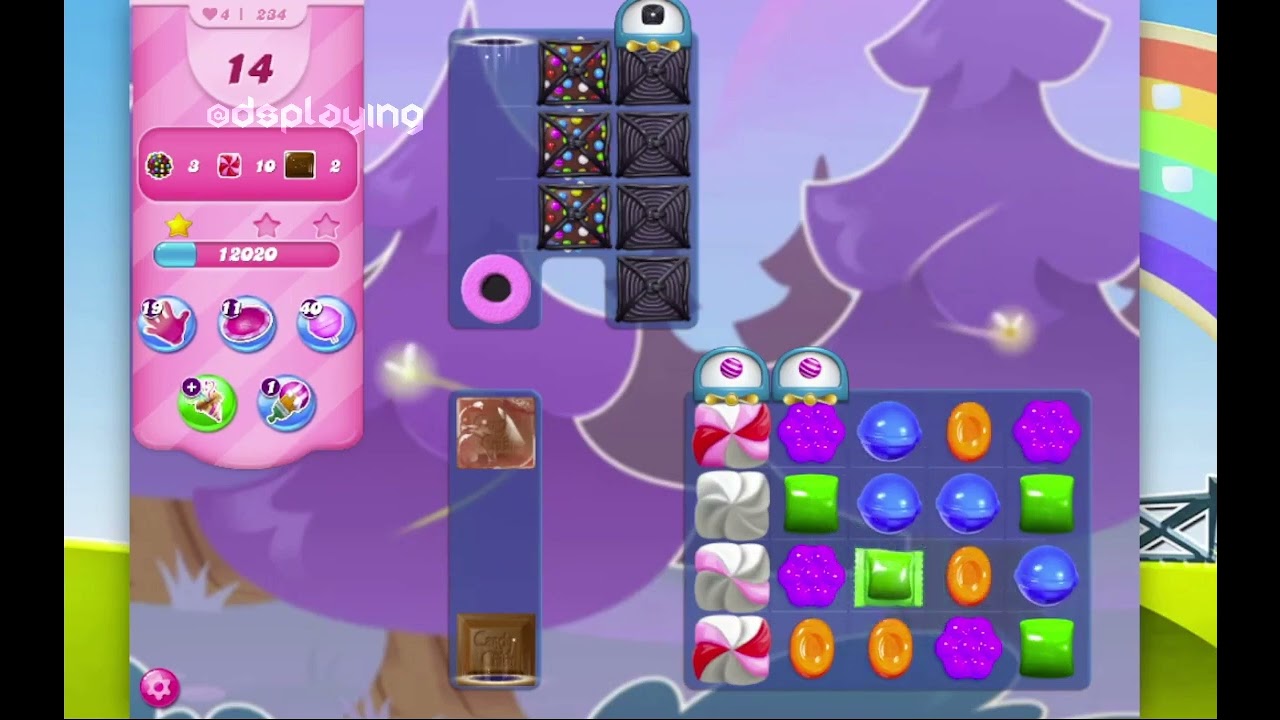 Candy Crush Saga Level 234 2 Stars No Boosters dsplaying YouTube