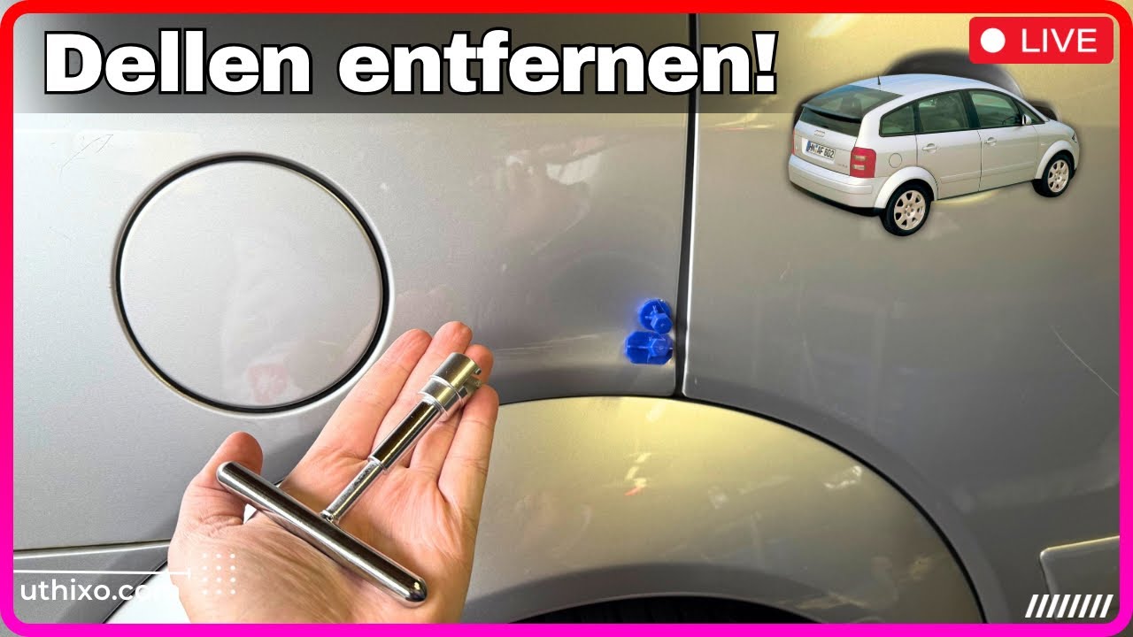 DELLEN REPARATUR - Ausbeulwerkzeug im Test DELLEN ZIEHEN mit Heißklebepistole Lack Repair Audi A2
