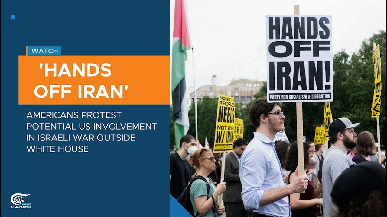 'Hands off Iran': Americans protest potential US involvement in Israeli war outside WH
