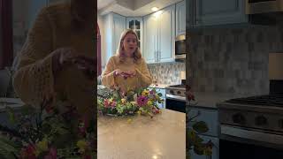 Yawwind 22 Inches Spring Wreaths for Front Door Farmhouse Summer Door Wreaths Colorful Spring Floral