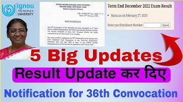 IGNOU की 5 Big Updates Important for All | Dec 2022 Exam Form | Notification for 36th Convocation |