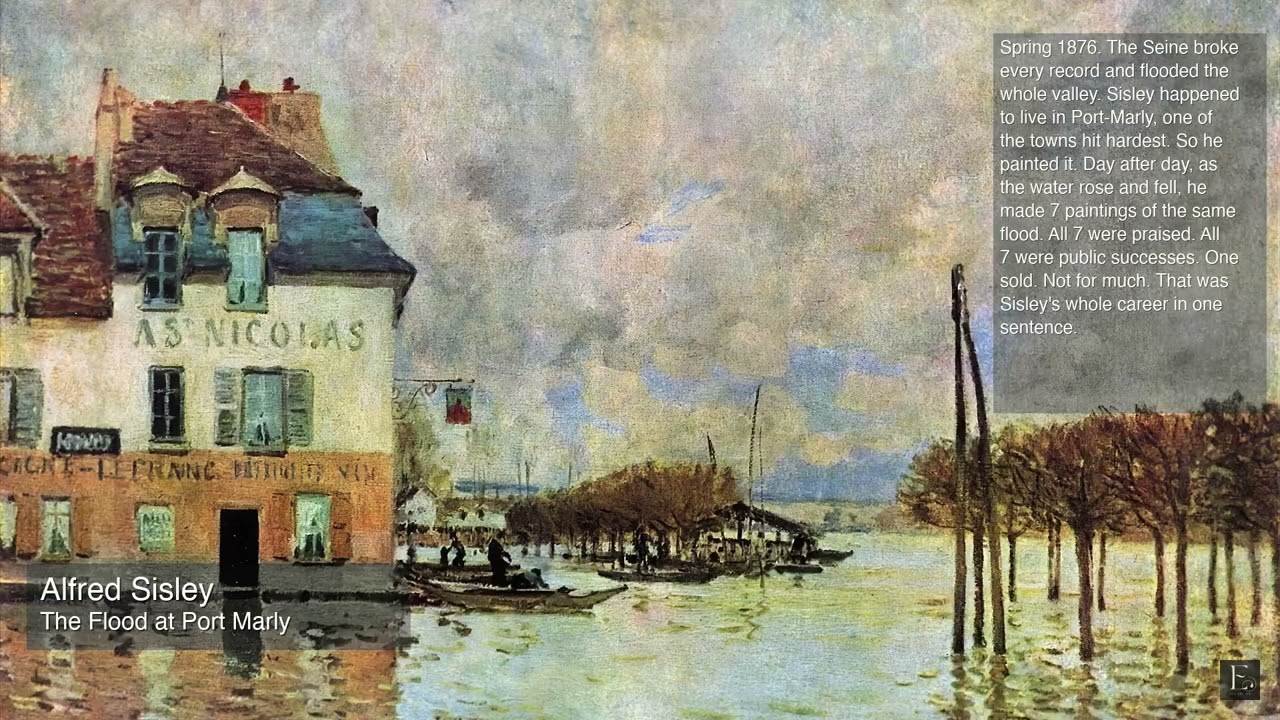 Alfred Sisley - The Flood at Port Marly - 2 Hour Screensaver
