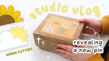 ✨ STUDIO VLOG ✨ Revealing a new ENAMEL PIN | GSJJ | Packing orders and designing backing cards | 123