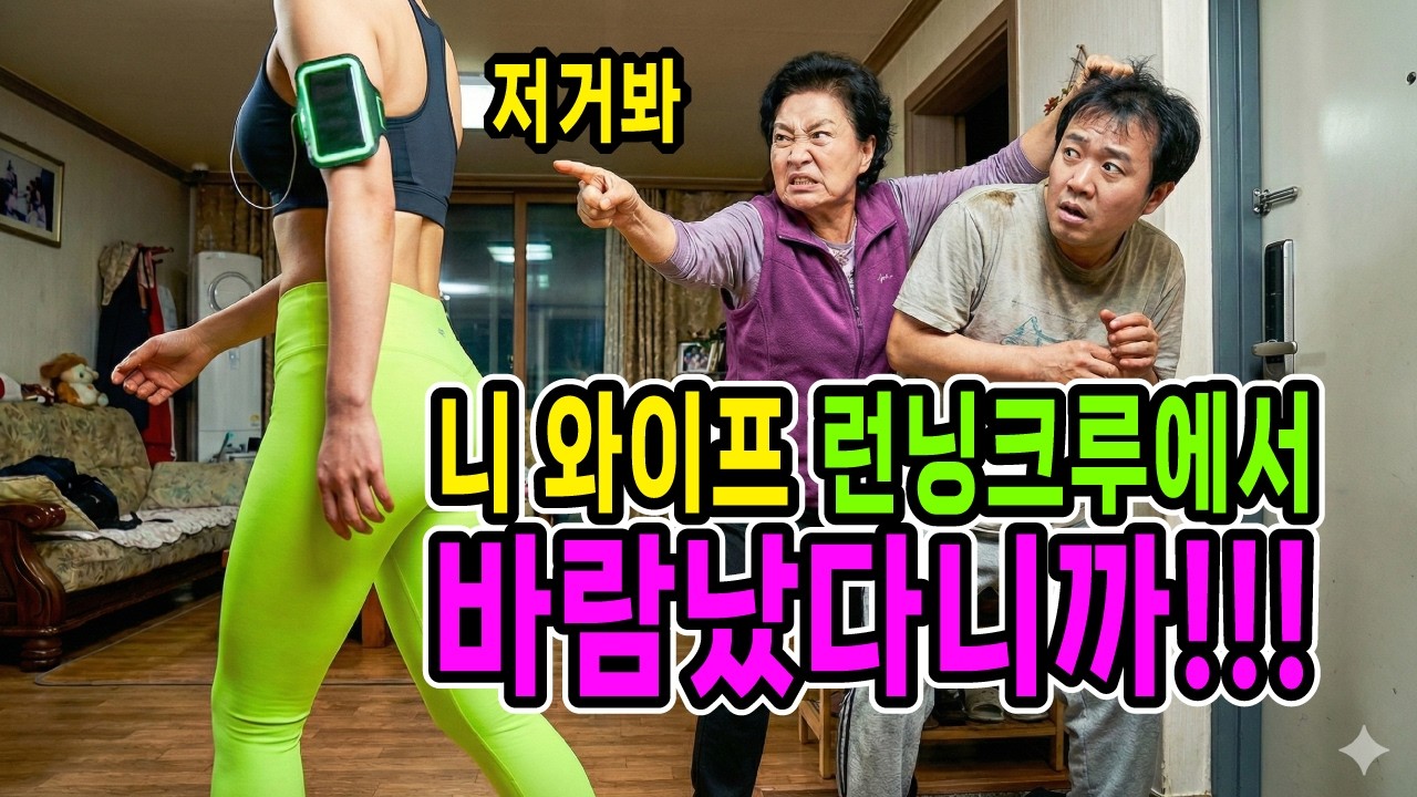 며느리 런닝크루에서 바람난줄 알고 미행한 시어머니와 남편 아내 본 순간 충격에 빠지는데