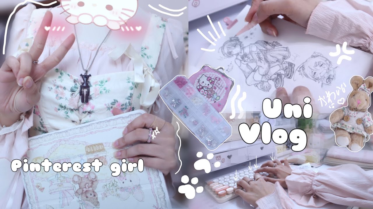 فلوق اسبوع من حياتي୨ৎ( ايام جامعية، رسم ،تصميم اظافر، استعراض ، مشاريع ، اوتفيتس)⟡ ݁₊ .ッ Uni vlog