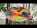 Rainbow resin art table tutorial 6