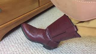 Toe Wiggling In My Maroon Cowboy Boots
