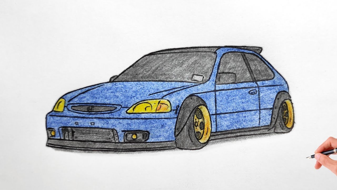 Easy Honda Civic Drawing HD Png Download  vhv