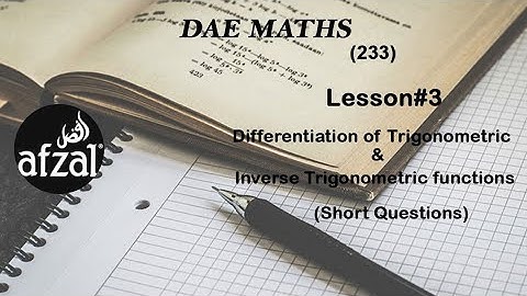 DAE Applied Maths 233 lesson 3 |Short Questions |By Afzal Mathematics.
