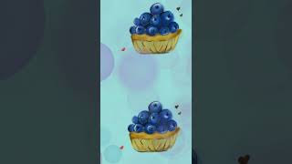 Satisfying Digital Painting of a Blueberry Tart! 🎨🫐#ShortsArt #ArtShorts #procreateart
