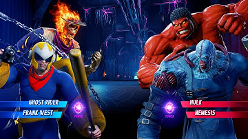 Ghost Rider & Frank West vs Red Hulk & Nemesis (Very Hard) - Marvel vs Capcom | 4K UHD Gameplay