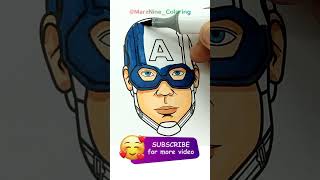 Captain America Face Only Coloring SHORTS #shorts #short #coloring #coloringpages screenshot 1