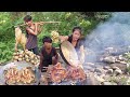 Adventure in forest, Duck spices chili roasted for dinner - Survival cooking in jungle