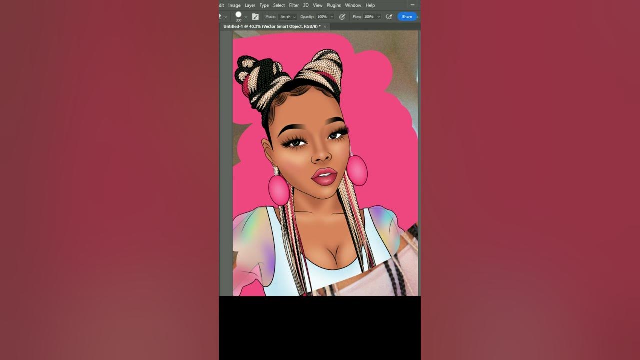 portrait-in-adobe-illustrator-2023-vector-art-vector-illustration