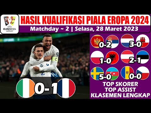 Hasil Kualifikasi Piala Eropa 2024 ~ Irlandia vs Prancis Matchday 2 EURO 2023