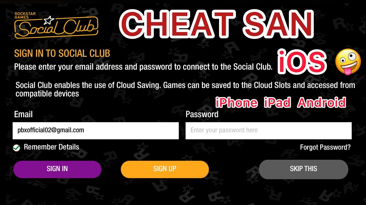 Download Ability to use cheat codes for GTA San Andreas (iOS, Android)