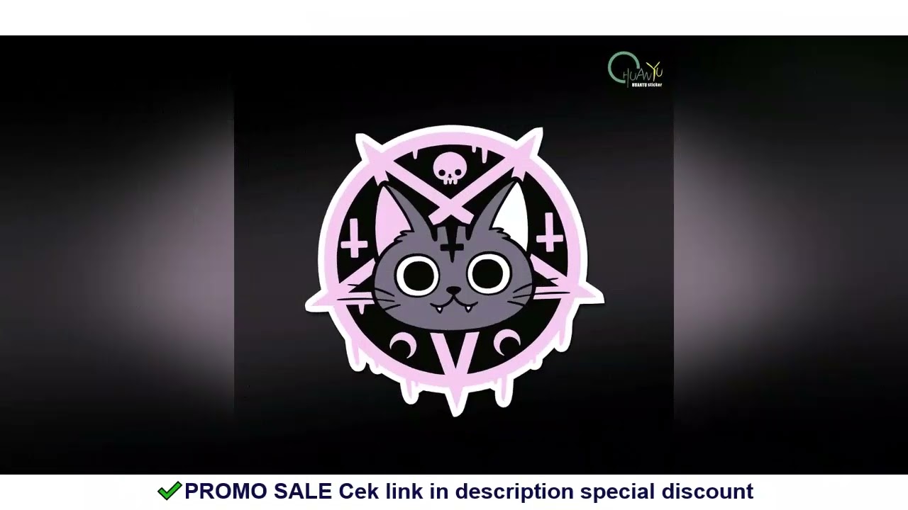 Cool purple black cat pattern car motorcycle bumper sticker, personalized creative car body decorati