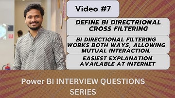 Explain BI Directional Cross filtering ? | Power BI Interview Questions series