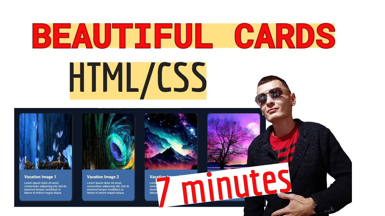 Beautiful cards html/css - YouTube