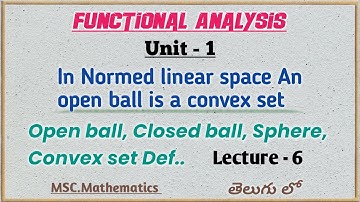 Open Ball is a Convex set| Functional analysis