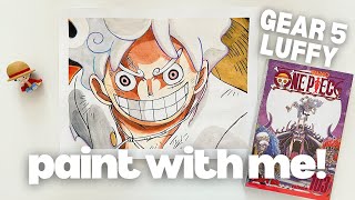 gear 5 luffy! ⋆.ೃ࿔* one piece episode painting with watercolor!