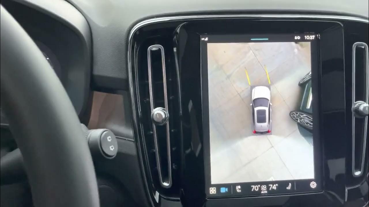Volvo s updated 360 surround view camera in a parking lot at parking