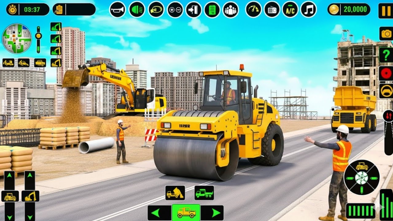 JCB Road Construction Simulator Gameplay Heavy Machines Building Realistic Asphalt City Road Android