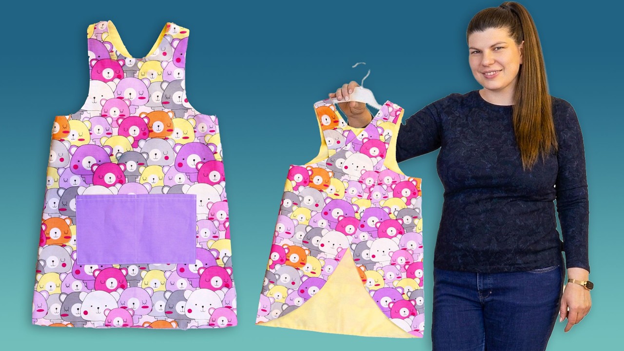 DIY Kids Crossback Apron // Japanese Crossback apron pattern in 5