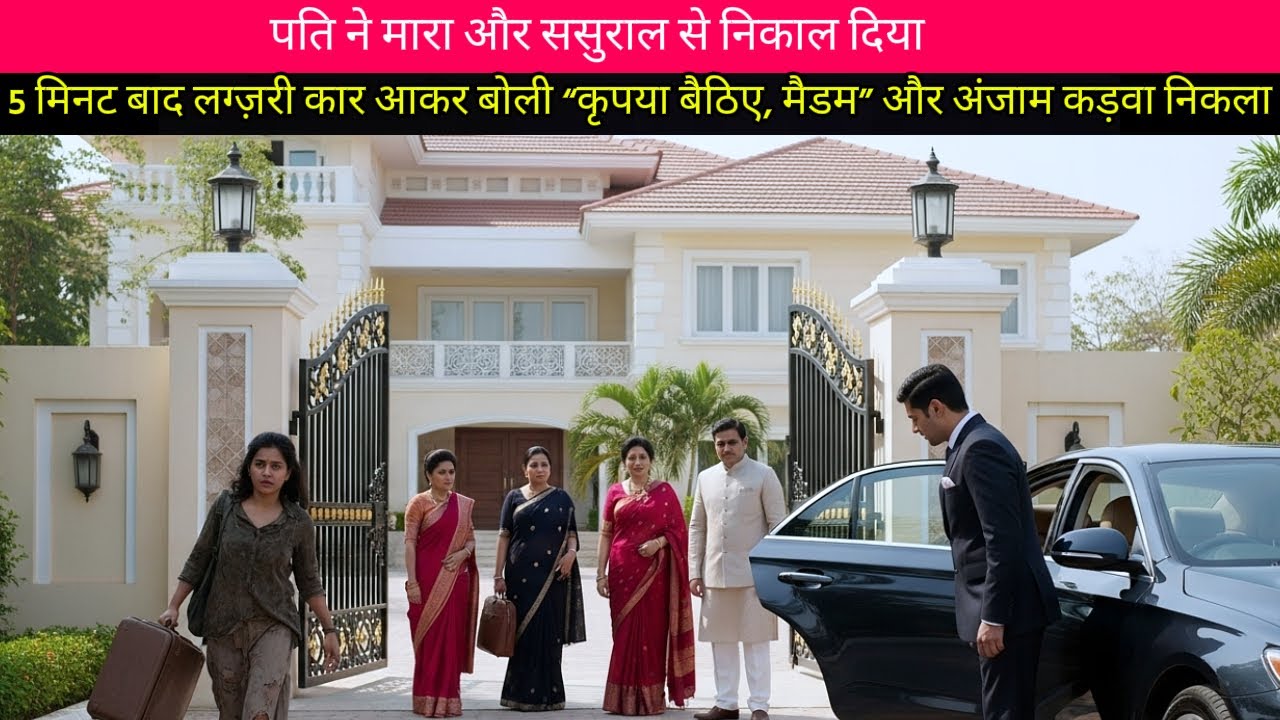 ससुराल वालों ने पीटकर घर से निकाला — 5 मिनट बाद लग्ज़री कार आकर बोली: 'कृपया मैडम, चलिए'!