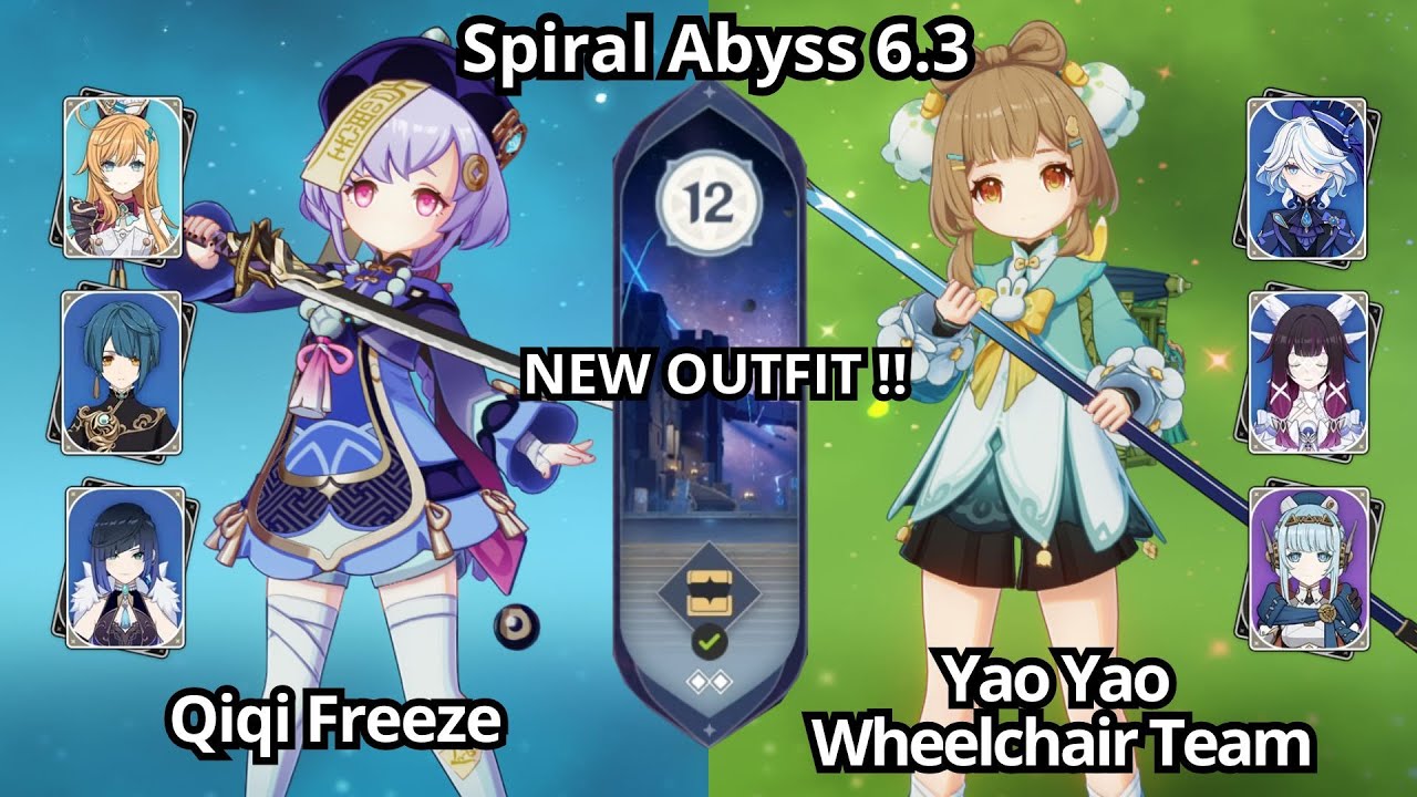 C3 Qiqi Freeze & C6 Yao yao Wheelchair Team - Spiral Abyss Floor 12 Genshin Impact 6.3