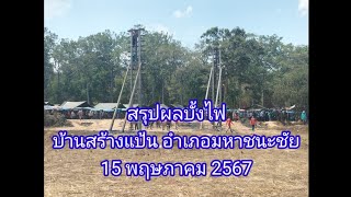 สรุปผลบั้งไฟ (เกือบครบ) บ้านสร้างแป้น อำเภอมหาชนะชัย (15 พฤษภาคม 2567)