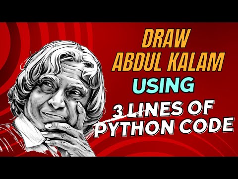 Draw Abdul Kalam Face Using Just 3 Lines of Python Code | Step by Step