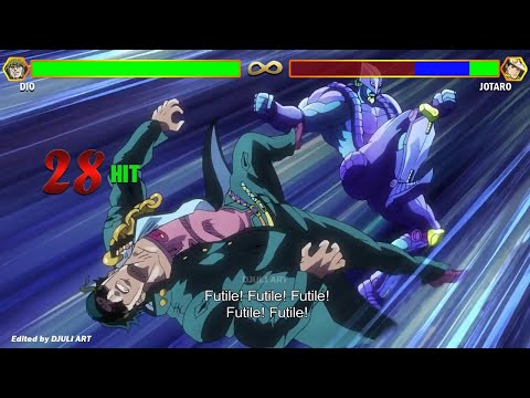 Jotaro vs Dio WITH HEALTHBARS  | JoJo's Bizarre Adventure