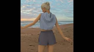 3d visualization of a tracksuit - hoodies and shorts