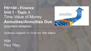 Unit 1c - Video A : An Overview of Annuities