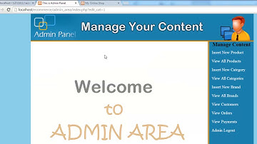 E Commerce Website in PHP & MySQL Part 54   Admin Panel