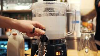 Making Almond Cashew Milk For Steaming And Pouring Latte Art With The Nutramilk