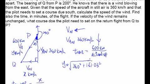 Relative Velocity Example 3 - Aircraft with return trip