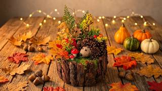 🍂 I used tree bark and pine cones! A magical DIY autumn decor piece 🦔🍄