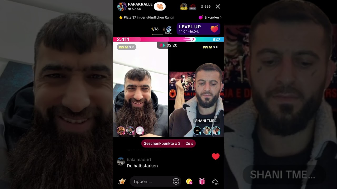 🚫 Papakralle und Shani Show 🤯 #tiktok #live #papakralle #shian #match #fitna