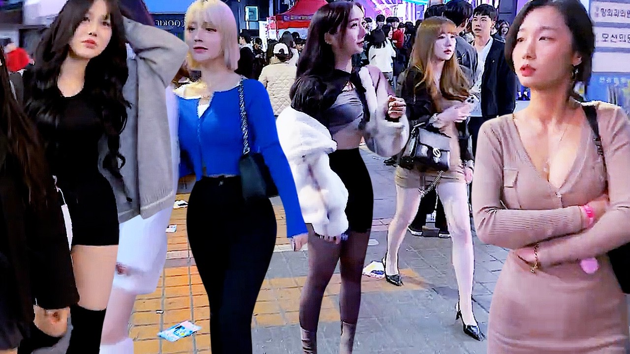 [4K Gangnam Beauty 😍😍😍] Beauty doesn't like the cold, so a lot of people came out in spring #KOREA