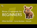 Rhino Commands for Beginners 01 - Offset Multiple, Curve Boolean, Extrude