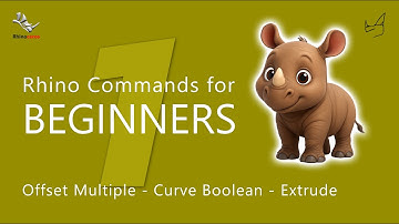 Rhino Commands for Beginners 01 - Offset Multiple, Curve Boolean, Extrude