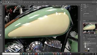 Simulate a motorcycle gas tank airbrush image with Photoshop screenshot 1