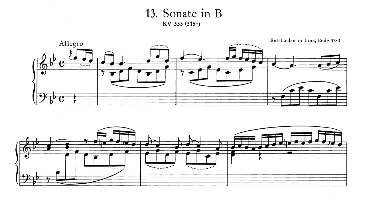 奏ページ Mozart / Artur Balsam, 1960: Sonata No. 13 in B major K 333 - MHS