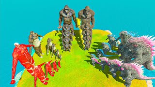Growing Titans vs Kong vs Godzilla Size Comparison - Animal Revolt Battle Simulator