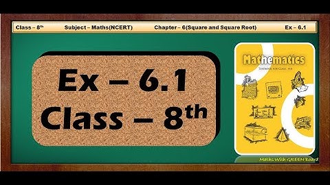 ex 6.1 class 8 maths | square and square root | Maths With GREEN Board