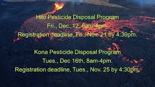 2025 Big Island Pesticide Disposal Event Announcement